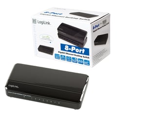 LogiLink NS0106 Unmanaged L2 Gigabit Ethernet (10/100/1000) Network Switch, Black