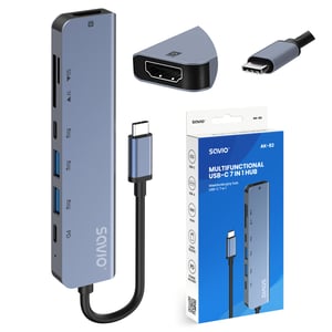 Savio AK-82 USB-Typ-C-Hubs und -Konzentratoren 5000 Mbit/s Schwarz