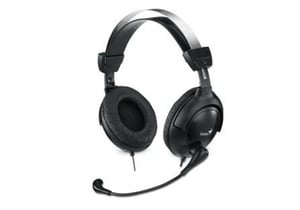 Genius Computer Technology HS-505X Kopfhörer-Set, kabelgebunden, Kopfbügel, Telefonate/Musik, schwarz