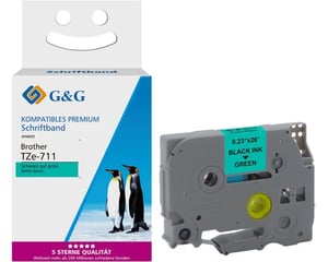 G&G 18675 taśmy do etykietowania Czarny na zielonym TZe
