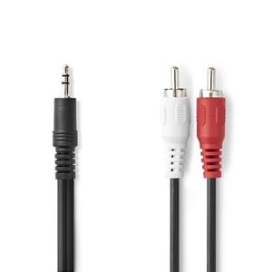 Nedis CAGL22200BK50 kabel audio 5 m 3.5mm 2 x RCA Czarny