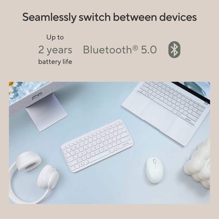 ASUS KW100 KEYBOARD/BG/UI/80 klawiatura Uniwersalne Bluetooth Beżowy