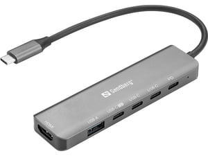 Sandberg 136-77 stacja dokująca Przewodowa USB 3.2 Gen 1 (3.1 Gen 1) Type-C Szary