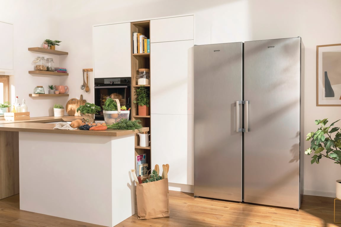 Gorenje R619EES5 lodówka Wolnostojący 398 l Szary, Metaliczny