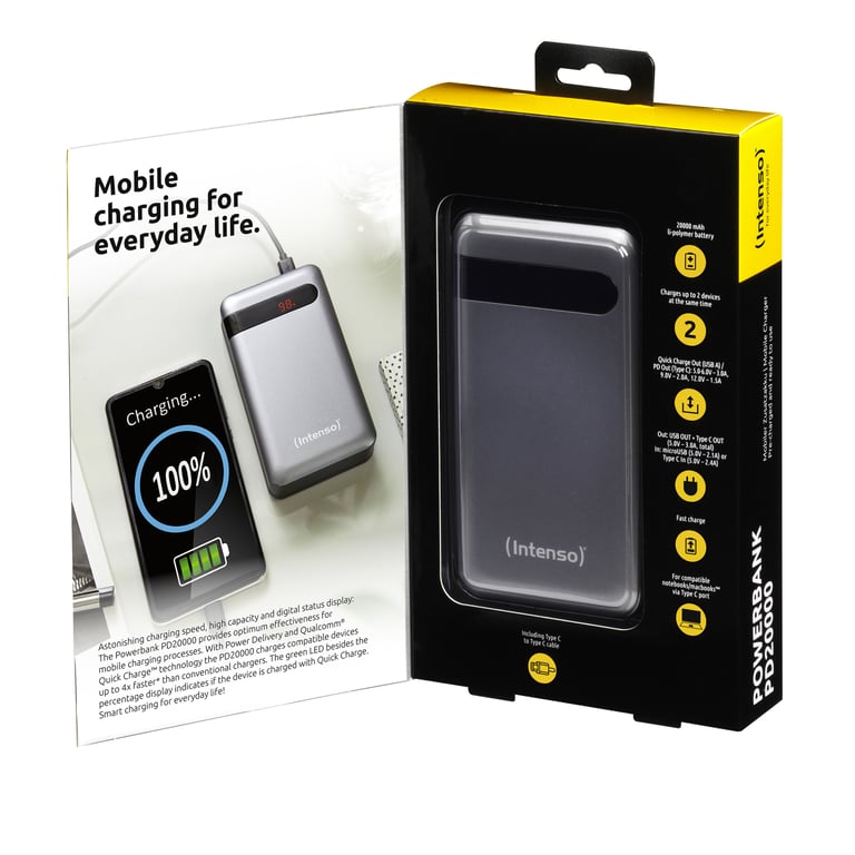 фото Зовнішній акумулятор (павербанк) Intenso PD20000 20000mAh (PB930227, 7332354)