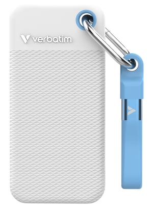 Verbatim Pocket SSD 1 TB USB Type-C 3.2 Gen 2 (3.1 Gen 2) Niebieski, Biały