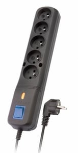 LESTAR LF-530WA 5+ 3L G-A K.:CZ 2,5M överspänningsskydd Svart 5 x nätuttag 230 V