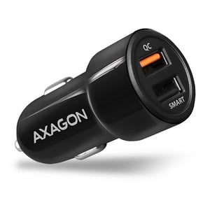 Axagon PWC-QC5 laddare för bärbara enheter Mobiltelefon, smartphone, surfplatta, universal, svart, cigarettändare, snabbladdning, automatisk