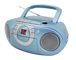 Soundmaster SCD5100BL – tragbares Stereosystem, analog, 1 W, FM, blau, MP3-Player