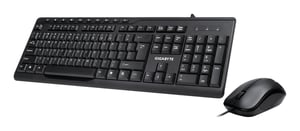 GIGABYTE KM6300 Tastatur Mitgelieferte Maus USB-Anschluss QWERTY Spanisch Schwarz
