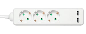 Deltaco GT-0310 Electrical Outlet, White
