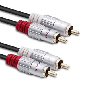 Qoltec 52335 0.5 m Audio Cable, 2 x RCA, Black