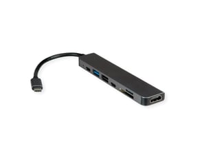 VALUE 12.99.1136 dockningsstation, kabelansluten USB 3.2 Gen 2 (3.1 Gen 2) Type-C, svart, grå