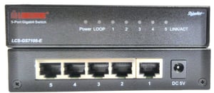 Longshine LCS-GS7105-E nätverksswitch, icke-hanterbar, skrivbordsmodell, svart