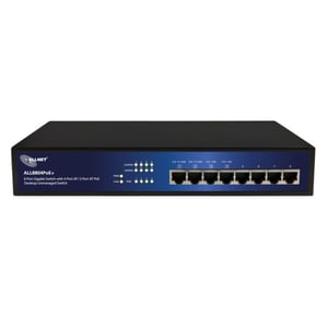 ALLNET ALL8804POE+ Unmanaged L2 Gigabit Ethernet (10/100/1000) Network Switch with PoE Support Black, Blue