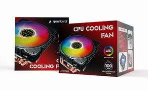 Gembird CPU-HURACAN-ARGB-X140 Computer Cooling System CPU Air Cooler 12 cm Black, White