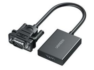 Ugreen 50945 Kabeladapter 0,15 m VGA (D-Sub) HDMI + USB-C + 3,5 mm Schwarz