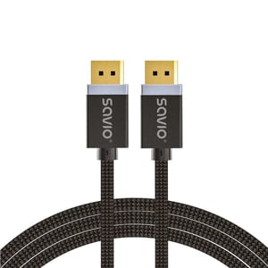 Savio DisplayPort cable 2 m Black CL-166 Czarny