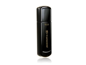 Transcend JetFlash 350 16 GB USB Flash Drive, USB Type-A 2.0, Black