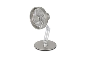Unold 86705 Akku-Tischventilator STEEL FLEX Chrom 14 cm