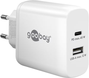 Goobay 65412 ładowarka do urządzeń przenośnych Słuchawki, Laptop, Smartfon, Tablet Biały Prąd przemienny Wewnętrzna