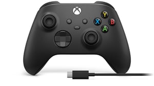 Microsoft Xbox trådlös handkontroll + USB-C-kabel Svart Gamepad Analog/Digital PC, Xbox One, Xbox One S, Xbox One X, Xbox Series S, Xbox Series X