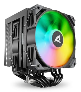 Sharkoon A60 RGB Luftkühler für den Prozessor, 12 cm, schwarz, 1 Stück