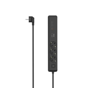 Hama 00223192 Steckdosenverteiler 1,4 m, 3 x Netzsteckdose, für den Innenbereich, Schwarz, Grau