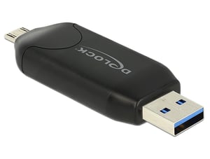 DeLOCK 91734 USB-/Micro-USB-Kartenleser, schwarz