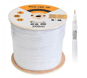 Libox Kabel SAT Trishield HD/200m PCC102 Professional kabel koncentryczny RG-6/U Biały