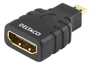 Deltaco 00100027 HDMI Type D (Micro) to HDMI Type A (Standard) Cable Adapter, Black