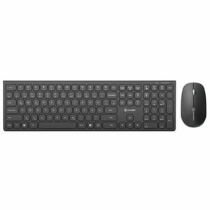 ALOGIC ASKBT3WC-DE tangentbord Medföljande mus Hem/Kontor RF-trådlös + Bluetooth QWERTZ Tysk Svart