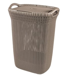 Curver Knit 57-liter Rectangular Brown Plastic Laundry Basket