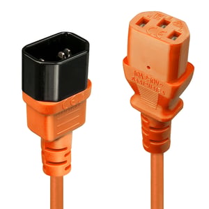 Lindy 30475 Power Cable, Orange, 2 m, C13 panel, C14 panel