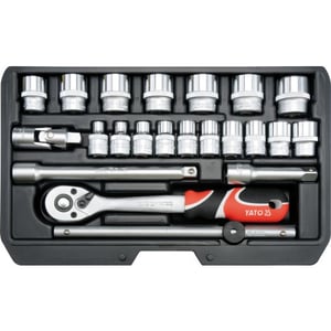 Yato YT-38561 22-piece wrench and tool set.