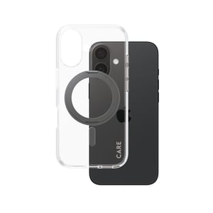 PanzerGlass CARE™ by ® Case Transparent w. Black Kickstand & MagSafe iPhone 16 pokrowiec na telefon komórkowy Czarny