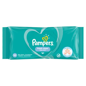 Pampers Fresh Clean 81688030 Baby Wipes, 52 count