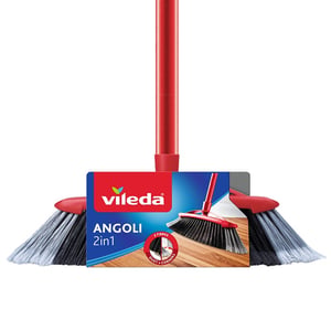 Vileda 4023103105126 Besen für den Innenbereich, harte Borsten, Schwarz, Grau, Rot