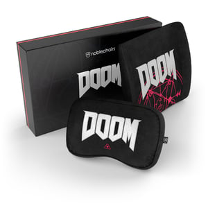 noblechairs DOOM Edition Cushion Set, Black, 2-piece