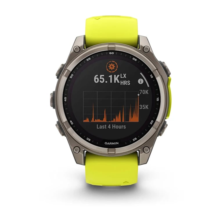 фото Смарт-годинник Garmin Fenix 8 47mm Solar Sapphire Titanium w. Amp Yellow/Graphite Silicone Band (010-02906-20/21)
