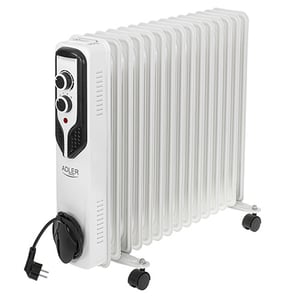 Adler AD 7819 Indoor Heater, White, 2500 W, Electric Oil-Filled Room Heater