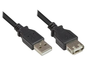 Alcasa USB 2.0 3m USB A Cable, Black