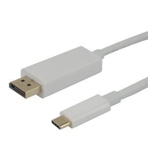 Deltaco USBC-DP100A adapter kablowy 1 m USB Type-C DisplayPort Biały