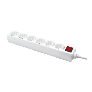 LogiLink LPS202 förgrening 1,5 m 6 x nätuttag Vit
