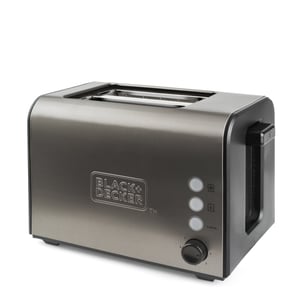 Black & Decker BXTO900E Toaster für 7–2 Scheiben, 900 W, schwarz, Edelstahl