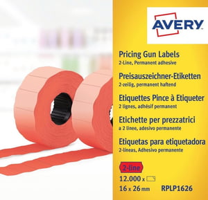 Avery RPLP1626 bedruckbare Etiketten Rot Selbstklebende Etiketten zum Bedrucken