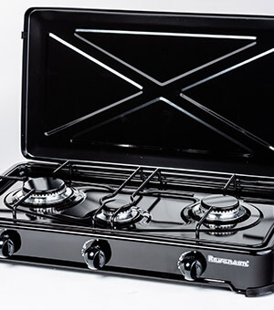 Ravanson K-03TB Czarny, Biały Blat 60 cm Gaz 3 stref(y)