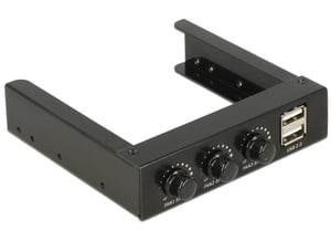 DeLOCK 62714 3-Channel Fan Speed Controller. Black