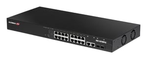 Edimax IGS-5218PLC Managed L2 Gigabit-Ethernet-Switch (10/100/1000) mit PoE-Unterstützung, 1U, schwarz