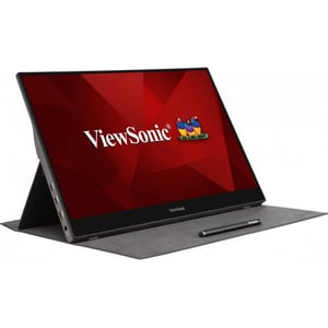 Viewsonic TD1655 Computer Monitor, 39.6 cm (15.6"), 1920 x 1080 px Full HD LED Touchscreen, Designed for Multiple Users, Black, Silver